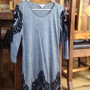 Charming Charlie's grey and black lace dress