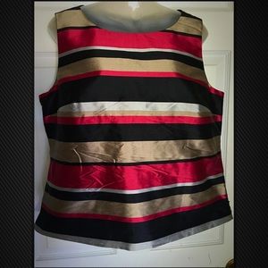 Talbots Petites 16P Multi Color Stripe No Sleeve