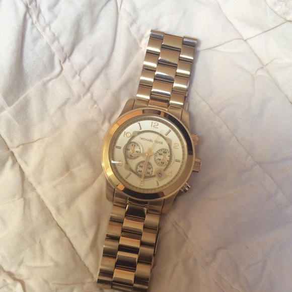 Gold Tone Michael Kors Oversized Runway Watch