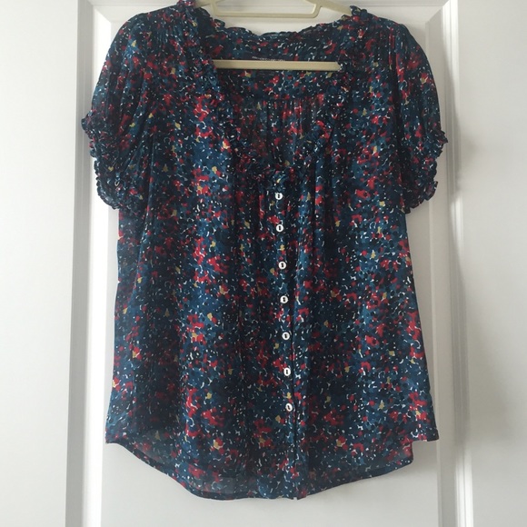 French Comnection Floral Blouse with Front Buttons