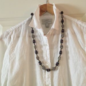 J.Crew White Linen Blouse