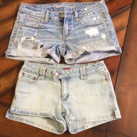 2 pair denim shorts size 2 and 3 priced to sell!