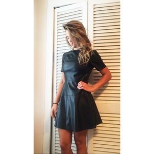 Vegan leather Swing Dress