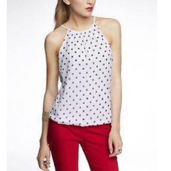 Express polka dot high neck blouse - Picture 1 of 2