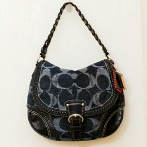 COACH indigo signature denim satchel