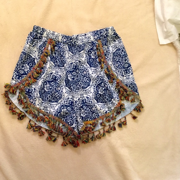 Free people inspired shorts with tassels