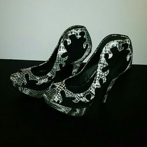 Snake print stilettos