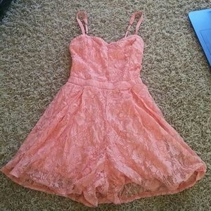 Peach floral romper