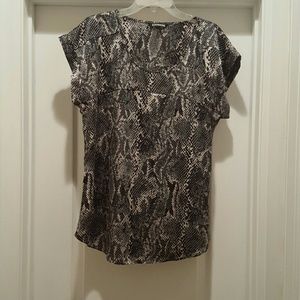 Black Snakeskin Print Top