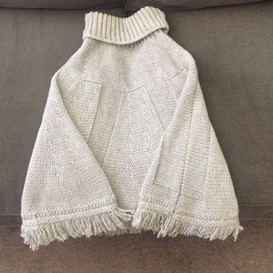 Knitted Pancho in Oatmeal
