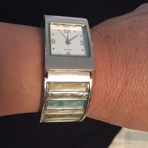 Lia Sophia jeweled clamp watch