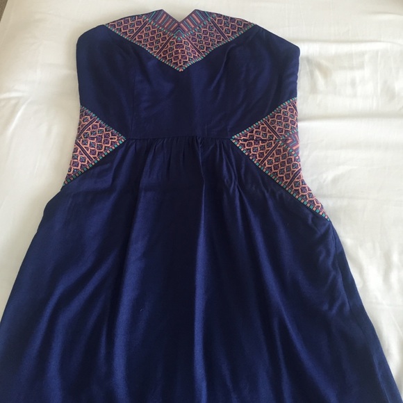 Strapless Day Dress with Pattern