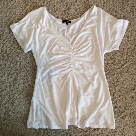 Express White Short Sleeve Top