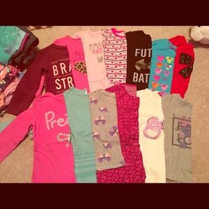 3T girls shirt lot, mostly long sleeve.