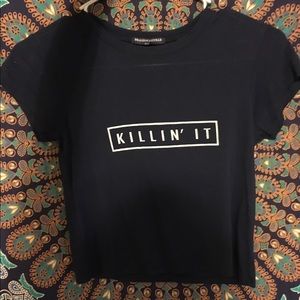 Brandy Melville navy crop top