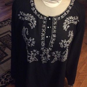Beaded sheer top