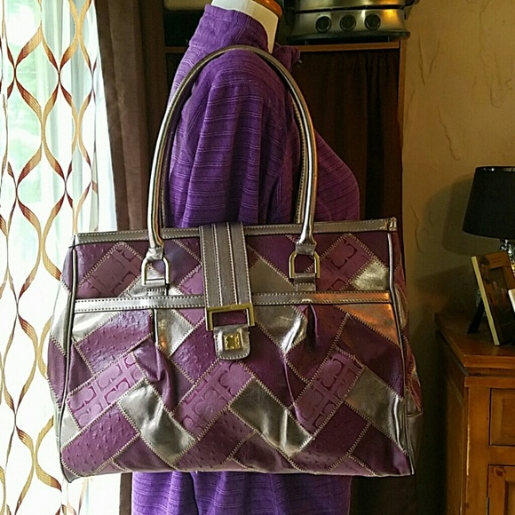 Liz Claiborne Handbags - LIZ CLAIBORNE *nwot* Purple & Metallic Silver Tote
