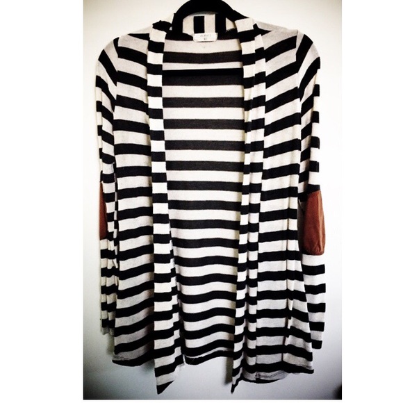 Striped Open-Front Cardigan