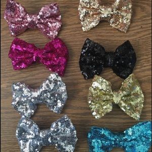 Sequin hair bows