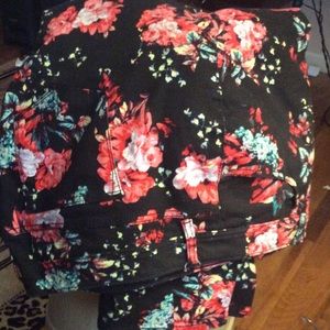 Ankle length floral jeans