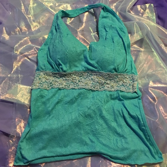Vintage 🎀 Light baby blue / teal whimsical halter
