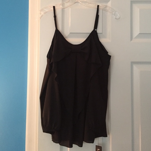 Black Bow Front Shirt