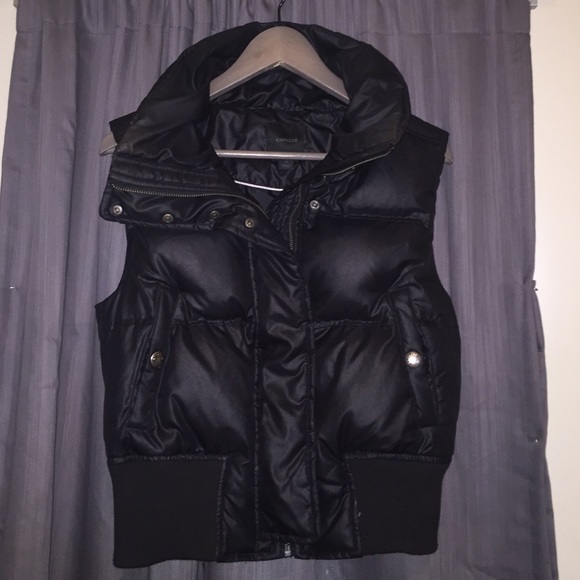 Black Express feather down vest Medium