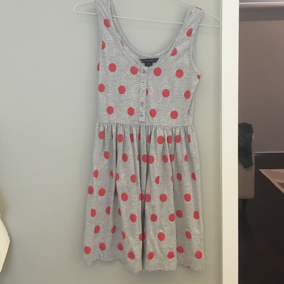 French Connection polka dot gray dress size 4