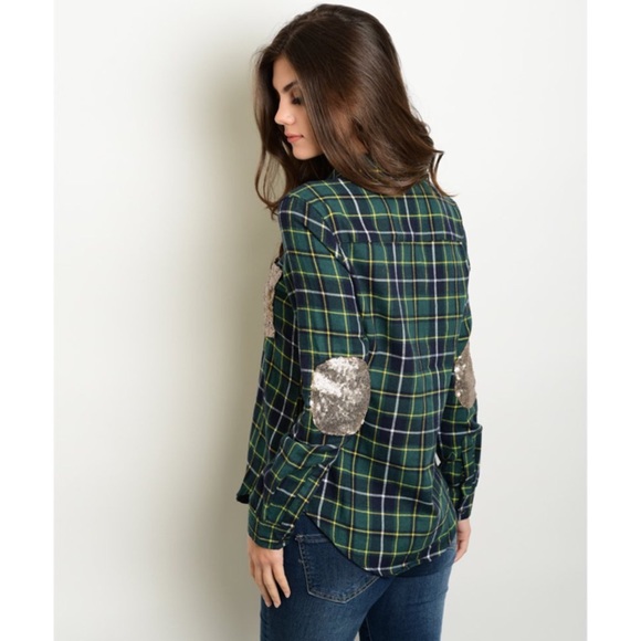 Top with Sequin Pocket & Elbow Patches - Picture 3 of 3