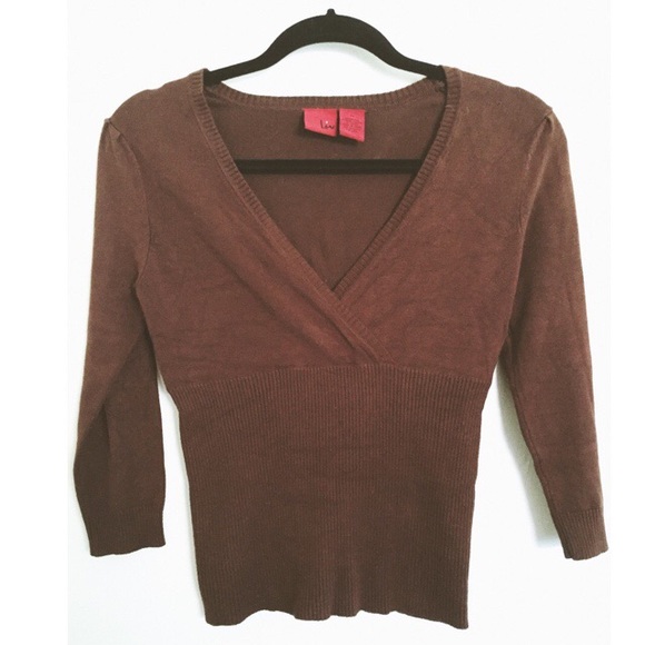 Brown Knit Top - Fitted and Very Soft!