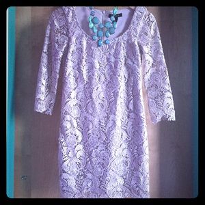3/4 length sleeve lace shift dress.