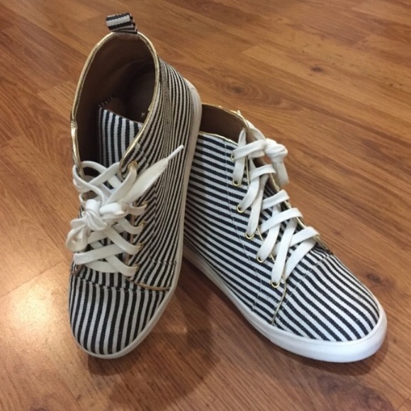 Striped Sneaker Wedge