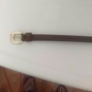 Dark Brown Leather Belt with a nice Buckle.