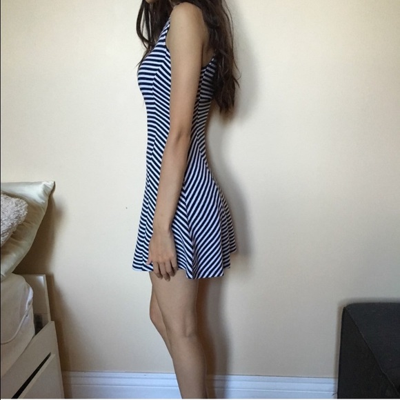 Really cute navy and white fit and flare dress! - Picture 2 of 3