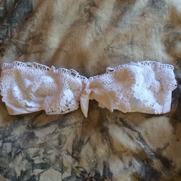Ermanno Scervino Crochet Bandeau Bikini Top