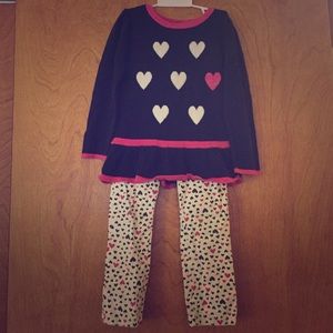 Children's Place Size 4T Heart Sweater/Jeggings