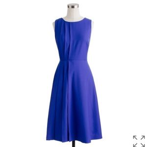 J. Crew Cobalt Blue Pleated Dress Super 120s Wool