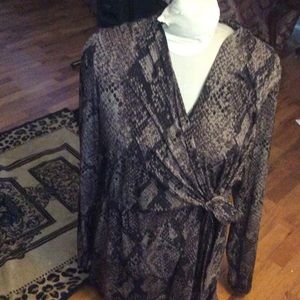 Animal print wrap dress