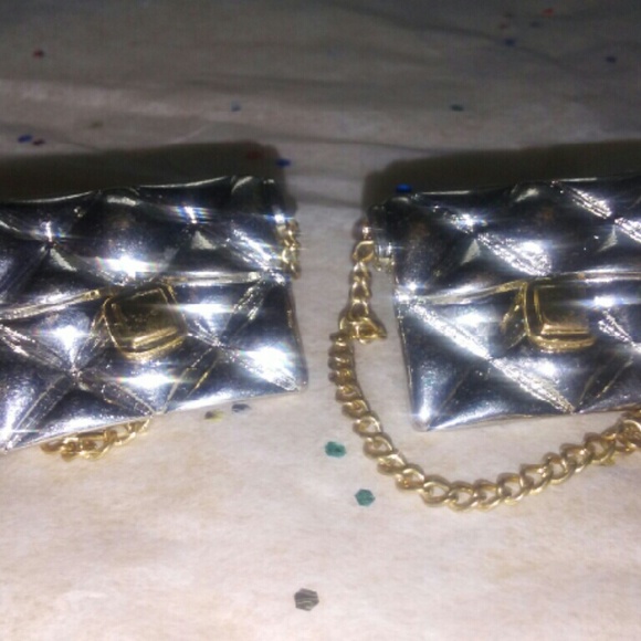 Silver Chain Handbag earrings