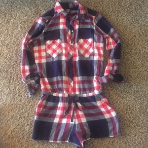 Aerie plaid romper