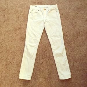 J. Crew white denim jeans. "Toothpick" 25 ankle