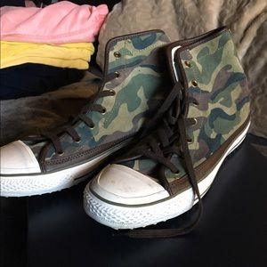 Men's camo Ralph Lauren sneakers.