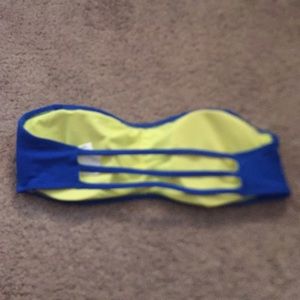 Royal blue strapless bikini top