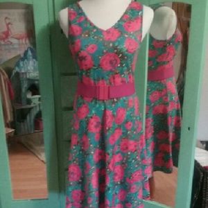 SALE Vintage inspired Rose Midi dress