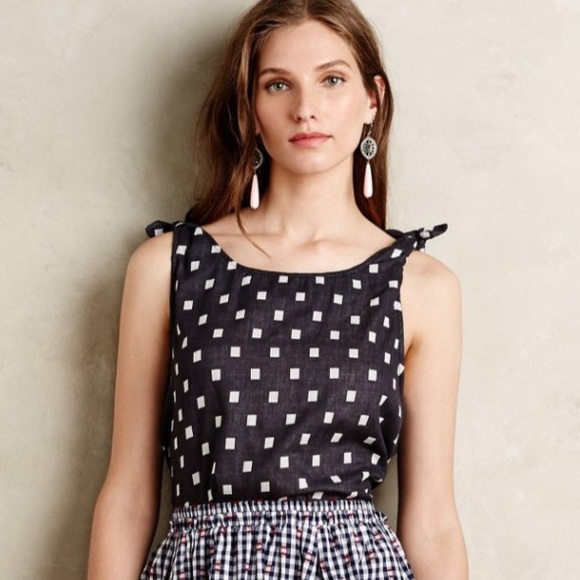 anthropologie tank with bow straps! NWT L
