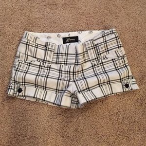 Guess black and white plaid shorts