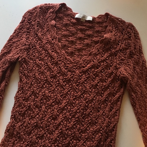 Ann Taylor LOFT Burnt Orange Woven Sweater
