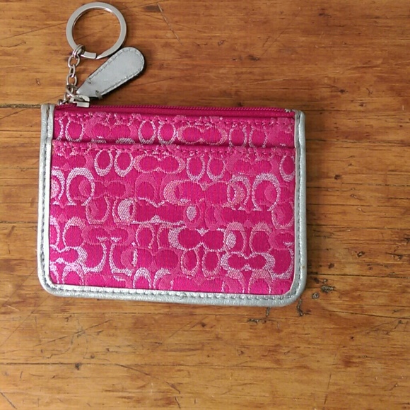 Pink Coach Wallet with Key Chain