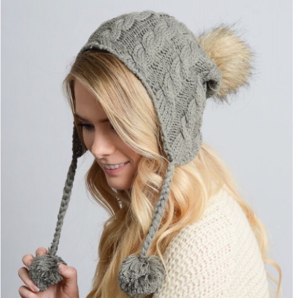 Cable Knit Ear Flap Beanie - Picture 3 of 5
