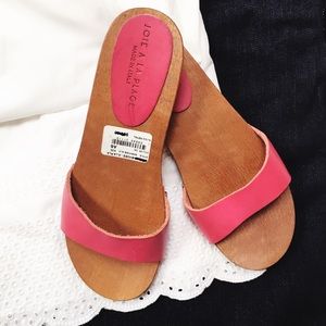 Joie a la Plage Pink Leather Clog Sandals